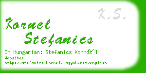 kornel stefanics business card